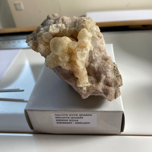 CALCITE/QUARTZ - DULCOTE QUARRY, MENDIP HILLS, SOMERSET  284g.  MF110