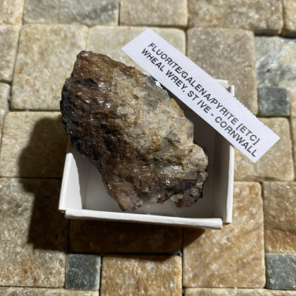 FLUORITE/GALENA ETC : WHEAL RAY, ST IVE, CORNWALL 39g MF4674