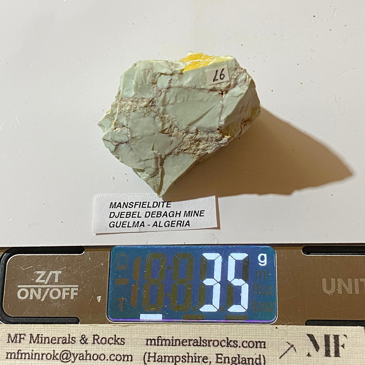 MANSFIELDITE RARE SPECIMEN : DJEBEL DEBAGH MINE, GUELMA, ALGERIA  35g MF5359