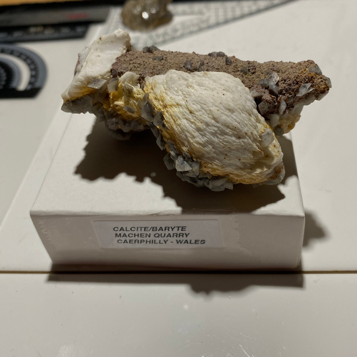 BARYTE/CALCITE : MACHEN QUARRY,CAERPHILLY, WALES. 107g MF4688