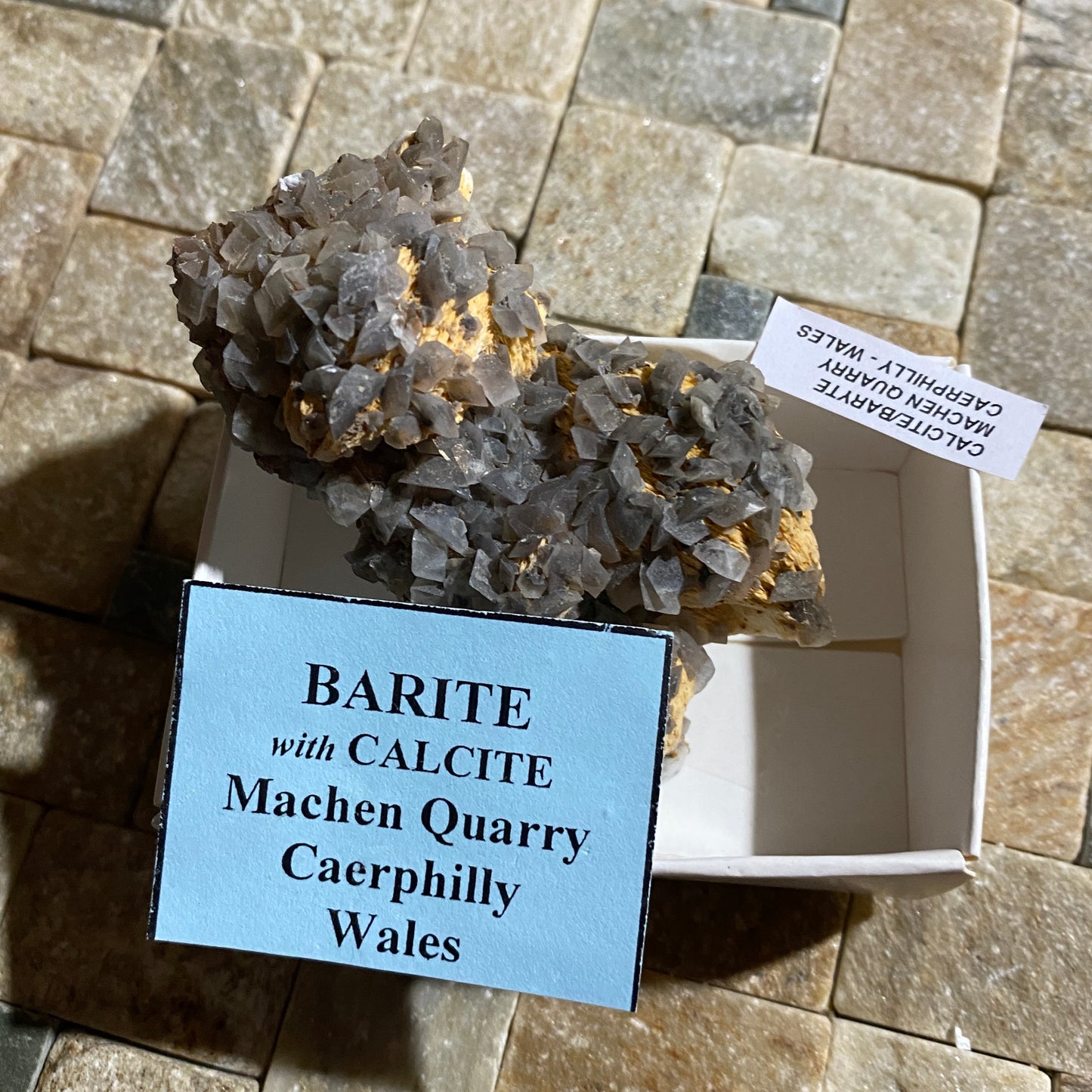BARYTE/CALCITE : MACHEN QUARRY,CAERPHILLY, WALES. 107g MF4688