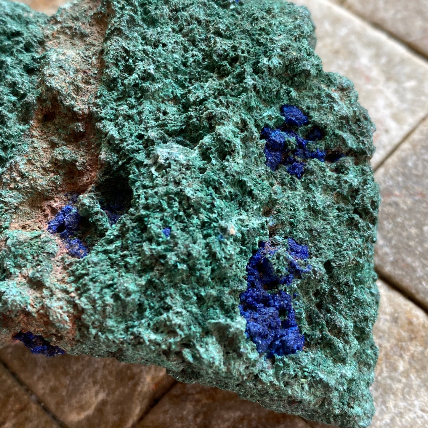 MALACHITE WITH AZURITE - CHINGOLA MINING DISTICT, ZAMBIA 128g. MF3932