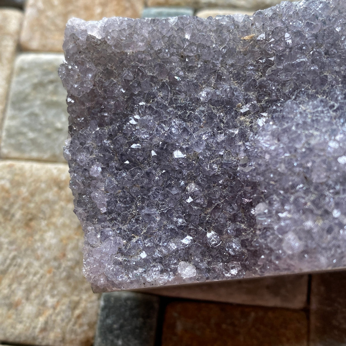 DRUZY AMETHYST ON AGATE : SANTA ANN QUARRY, ARTIGAS, URUGUAY. 163g MF5364