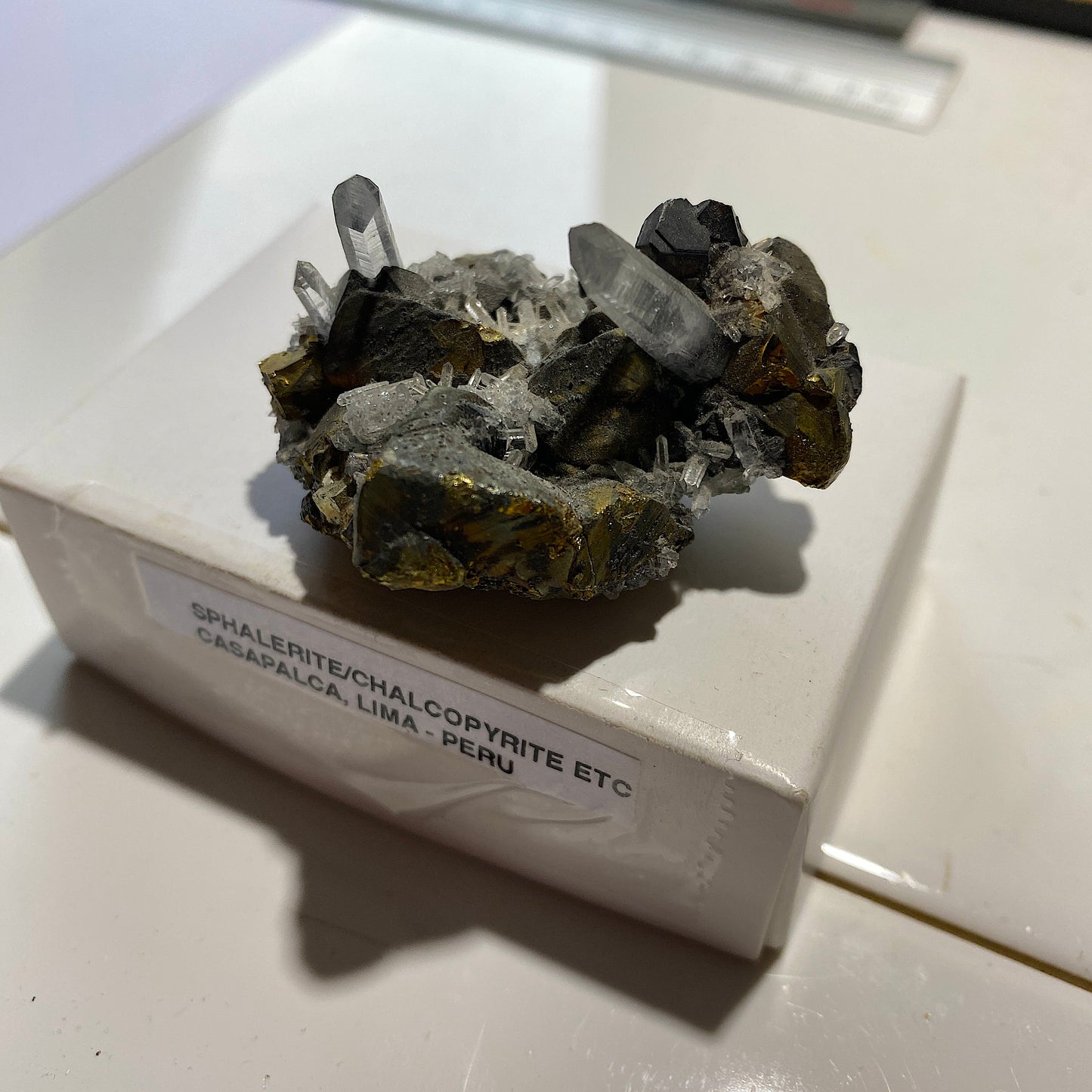 SPHALÉRITE/QUARTZ/CHALCOPYRITE/PYRITE DU PÉROU 48g MF621