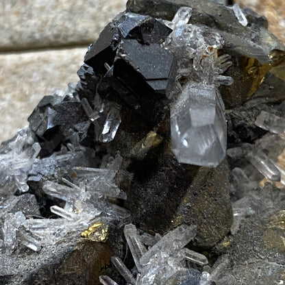 SPHALÉRITE/QUARTZ/CHALCOPYRITE/PYRITE DU PÉROU 48g MF621