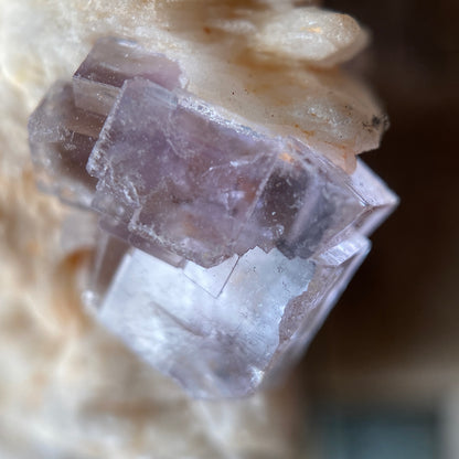 FLUORITE ON BARYTE RARE SPECIMEN FROM LA CABANA-BERBES, ASTURIAS, SPAIN 173g. MF5366