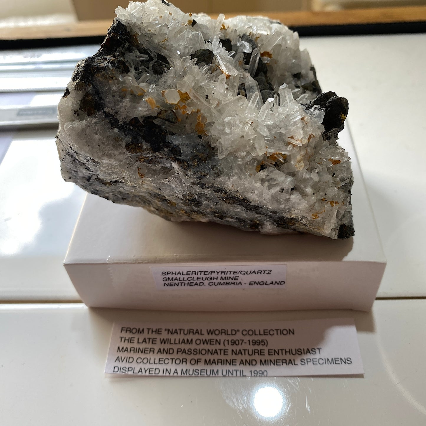 QUARTZ/SPHALERITE/PYRITE FROM SMALLCLEUGH MINE, CUMBRIA 533g MF607