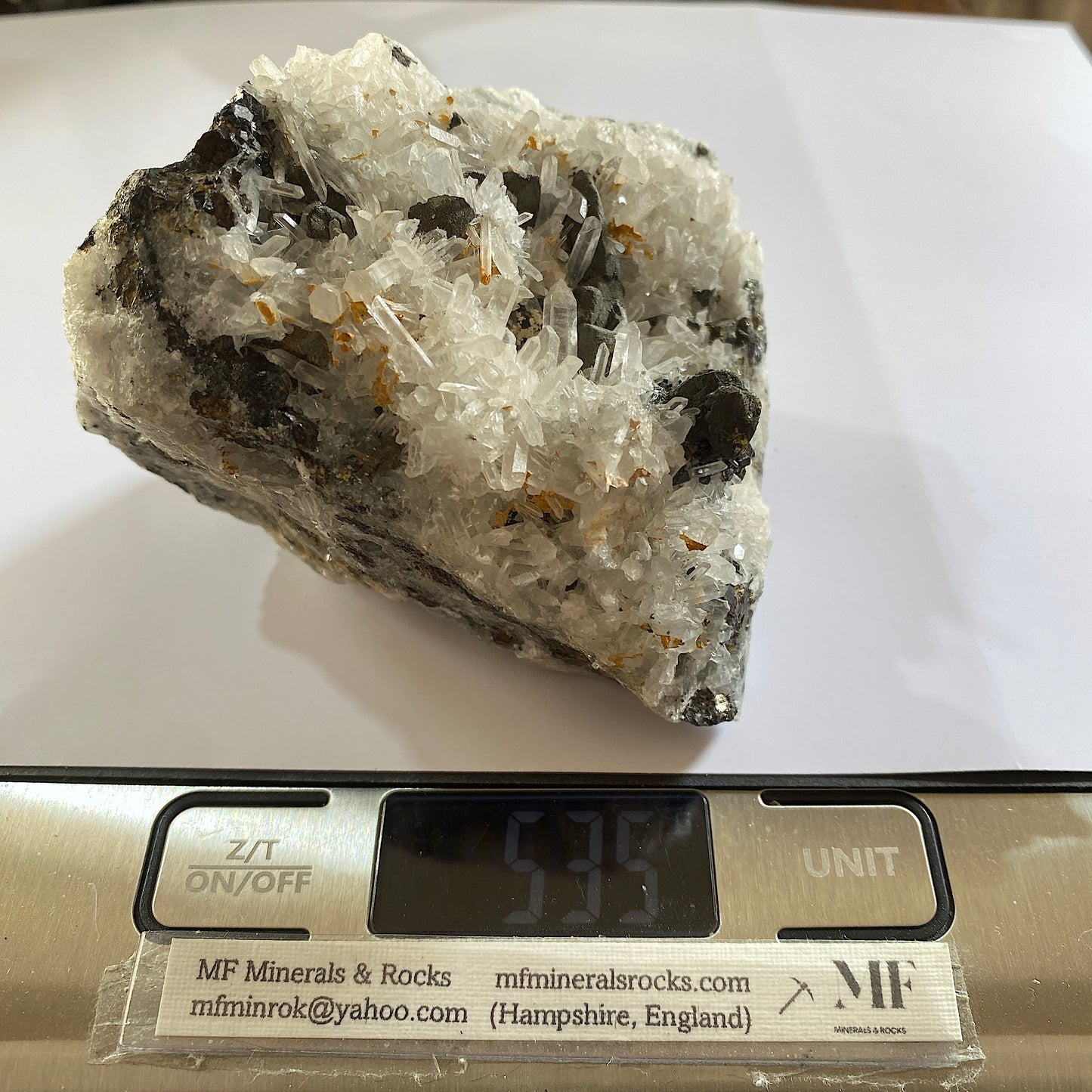 QUARTZ/SPHALERITE/PYRITE FROM SMALLCLEUGH MINE, CUMBRIA 533g MF607