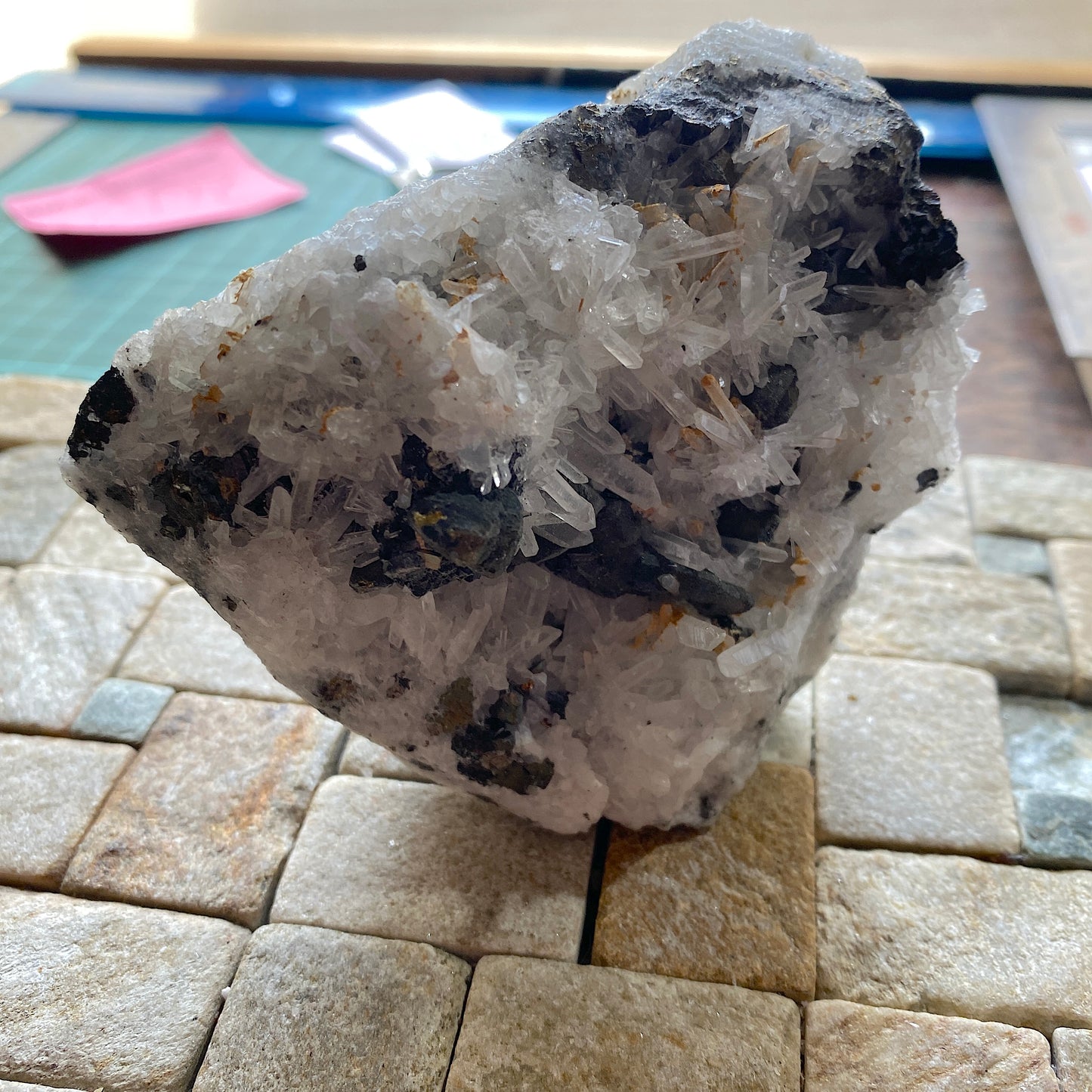 QUARTZ/SPHALERITE/PYRITE FROM SMALLCLEUGH MINE, CUMBRIA 533g MF607