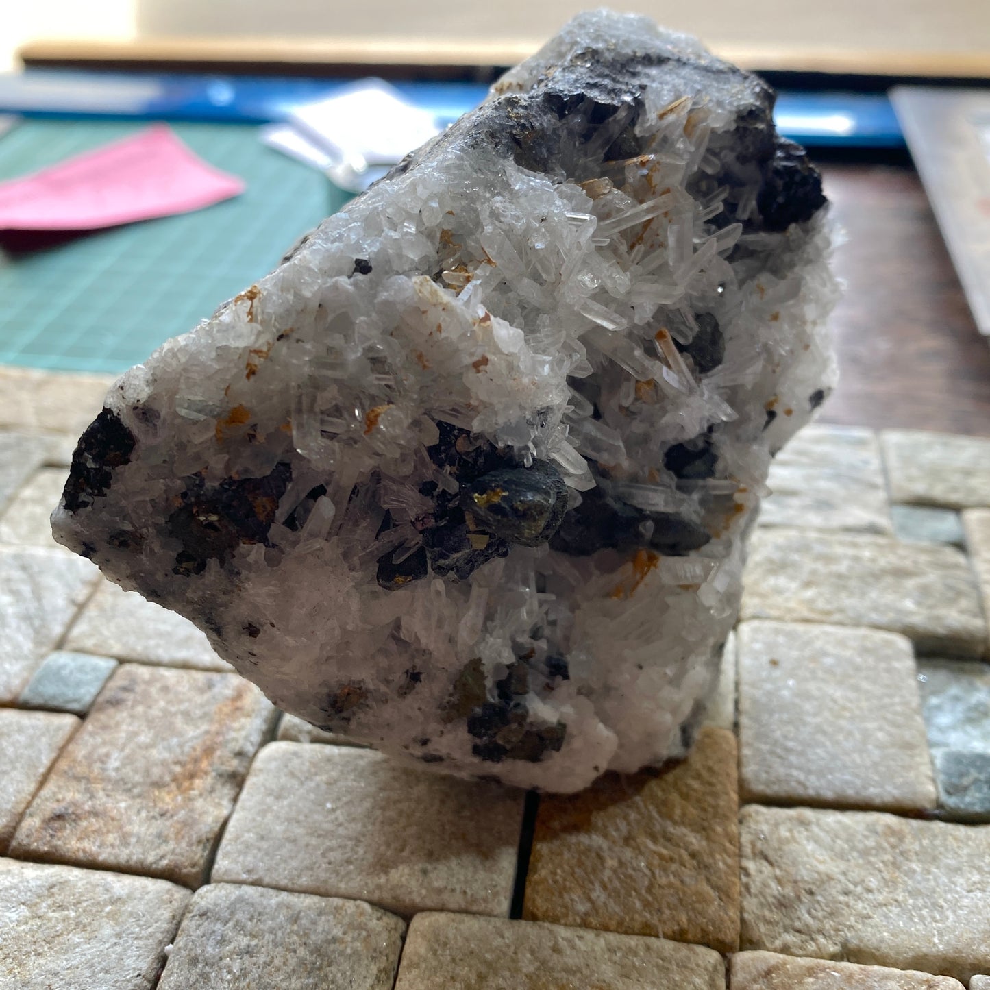 QUARTZ/SPHALERITE/PYRITE FROM SMALLCLEUGH MINE, CUMBRIA 533g MF607