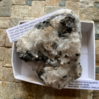 QUARTZ/SPHALERITE/PYRITE FROM SMALLCLEUGH MINE, CUMBRIA 533g MF607