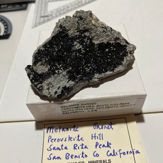 MELANITE GARNET : PEROVSKITE HILL, SANTA RITA PEAK, CALIFORNIA , U.S.A. 117g MF4681