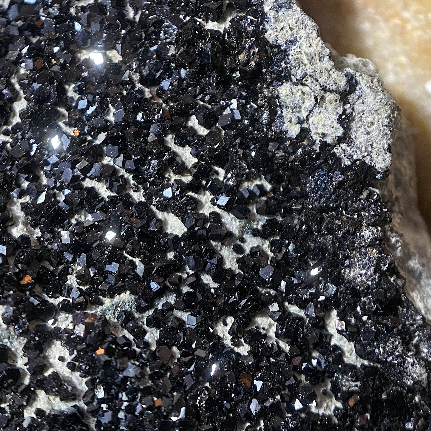 MELANITE GARNET : PEROVSKITE HILL, SANTA RITA PEAK, CALIFORNIA , U.S.A. 117g MF4681