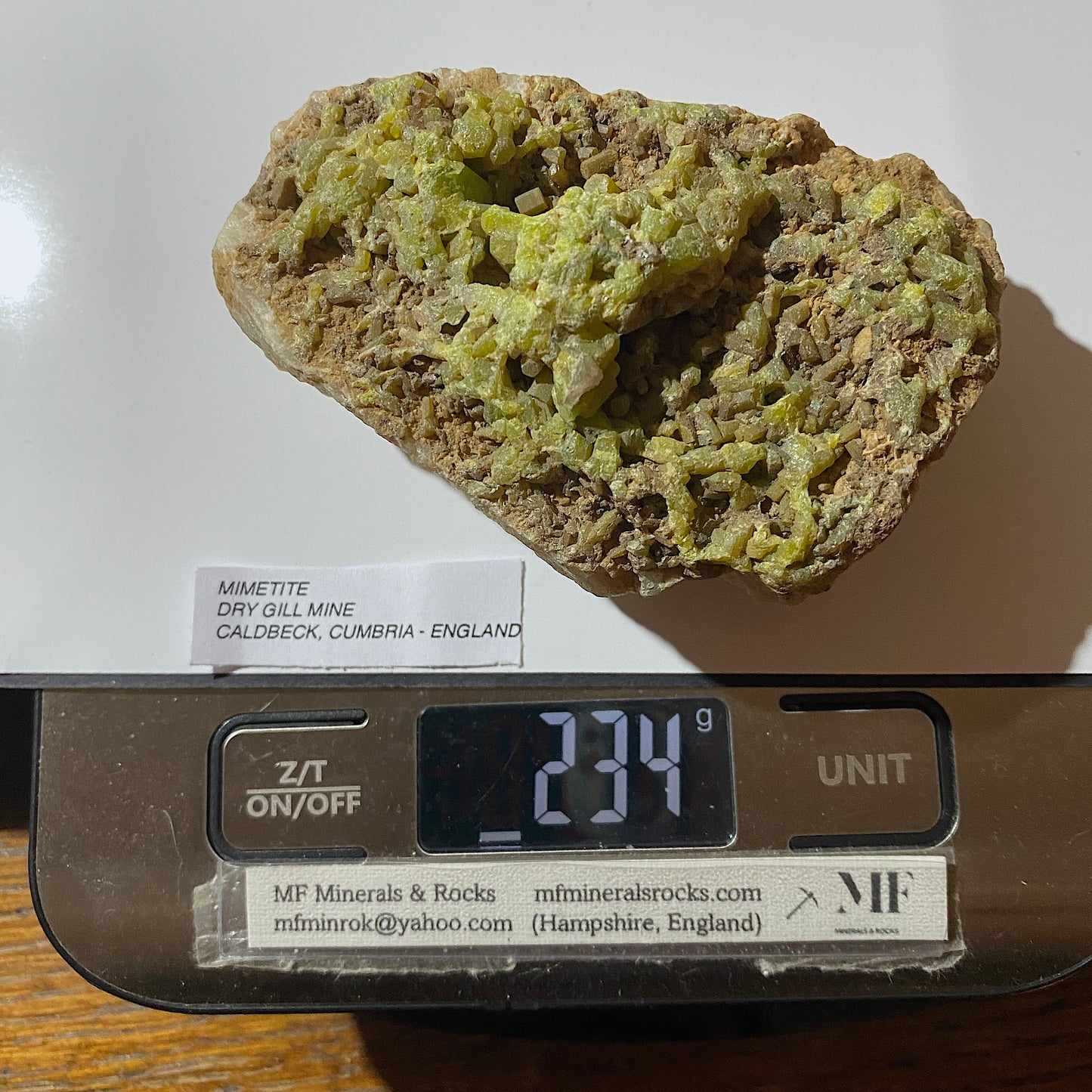 MIMETITE [ETC] - DRY GILL MINE, CALDBECK, ALLERDALE, CUMBRIA 234g MF648