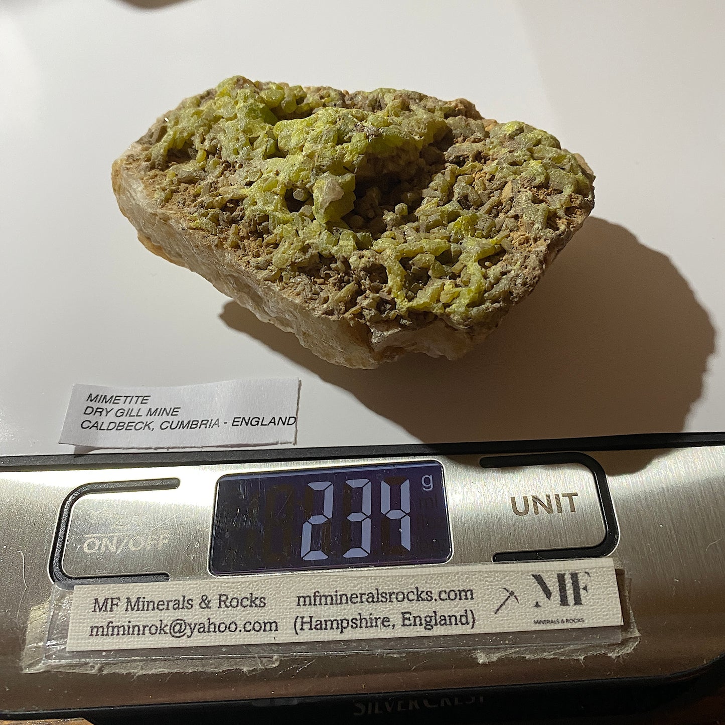 MIMETITE [ETC] - DRY GILL MINE, CALDBECK, ALLERDALE, CUMBRIA 234g MF648