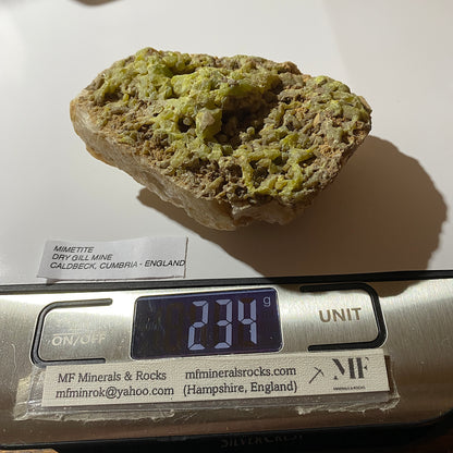 MIMETITE [ETC] - DRY GILL MINE, CALDBECK, ALLERDALE, CUMBRIA 234g MF648