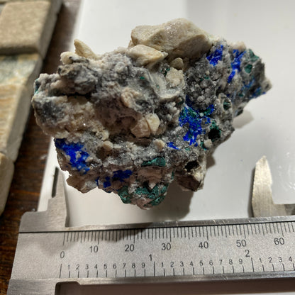 LINARITE WITH BROCHANTITE [ETC] : HANSONBERG DISTRICT, NEW MEXICO, U.S.A. 135g MF4692