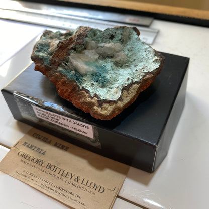 AURICHALCITE WITH CALCITE FROM OJUELA MINE, MEXICO 138g MF795