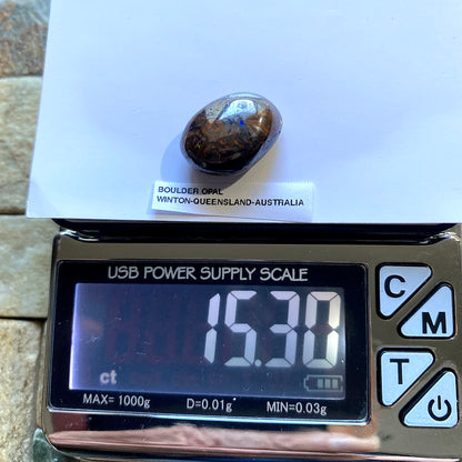 BOULDER OPAL GEMSTONE : WINTON, QUEENSLAND, AUSTRALIA 15.30Ct MFG4989