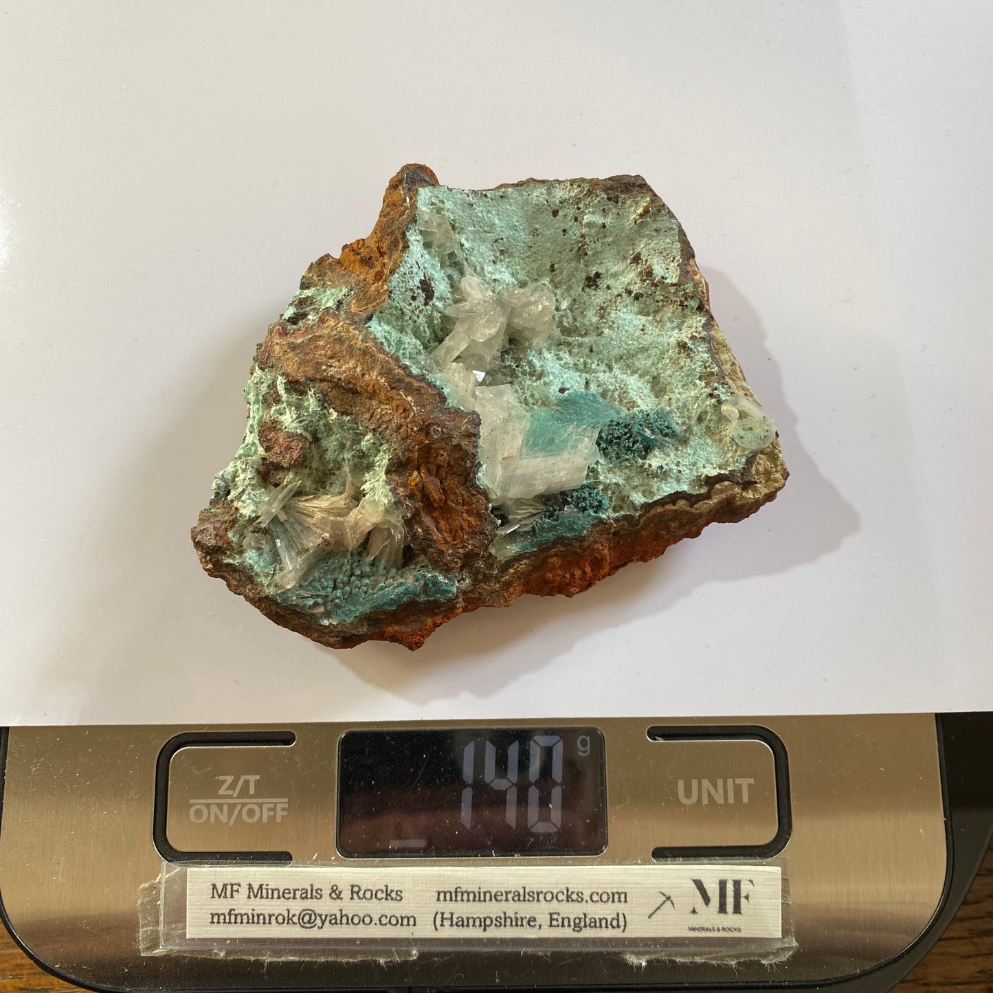 AURICHALCITE WITH CALCITE FROM OJUELA MINE, MEXICO 138g MF795
