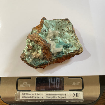 AURICHALCITE WITH CALCITE FROM OJUELA MINE, MEXICO 138g MF795