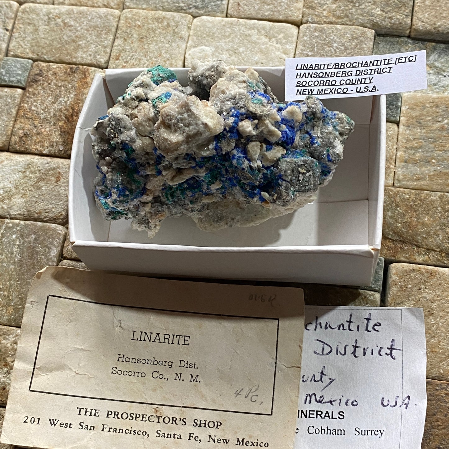 LINARITE WITH BROCHANTITE [ETC] : HANSONBERG DISTRICT, NEW MEXICO, U.S.A. 135g MF4692