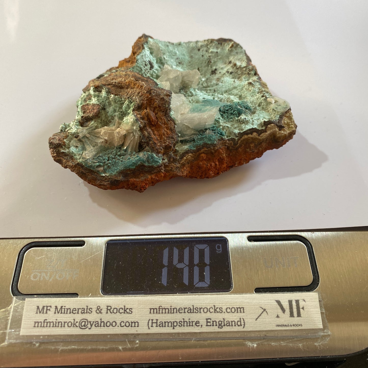 AURICHALCITE WITH CALCITE FROM OJUELA MINE, MEXICO 138g MF795