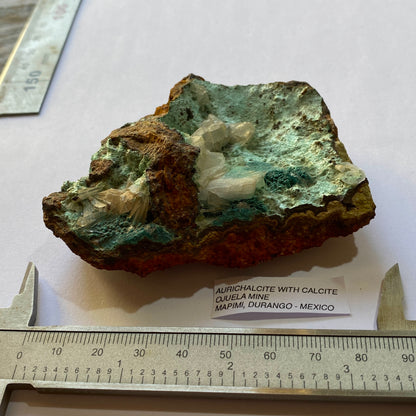 AURICHALCITE WITH CALCITE FROM OJUELA MINE, MEXICO 138g MF795
