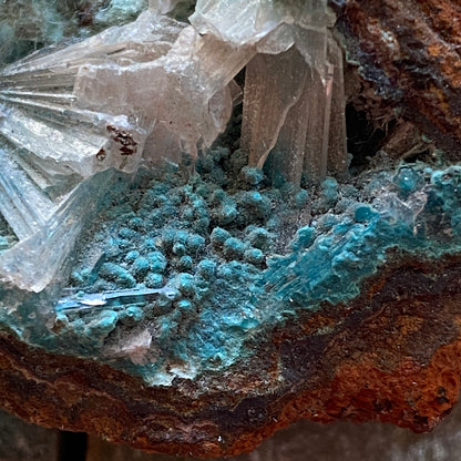 AURICHALCITE WITH CALCITE FROM OJUELA MINE, MEXICO 138g MF795