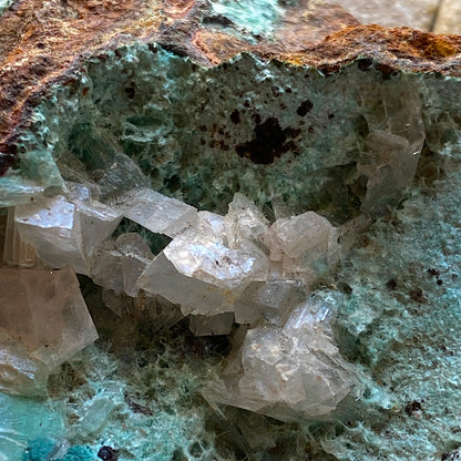 AURICHALCITE WITH CALCITE FROM OJUELA MINE, MEXICO 138g MF795