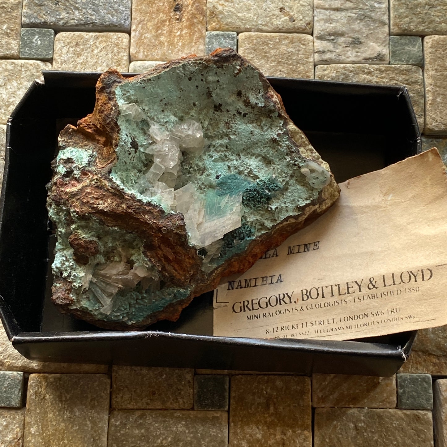 AURICHALCITE WITH CALCITE FROM OJUELA MINE, MEXICO 138g MF795