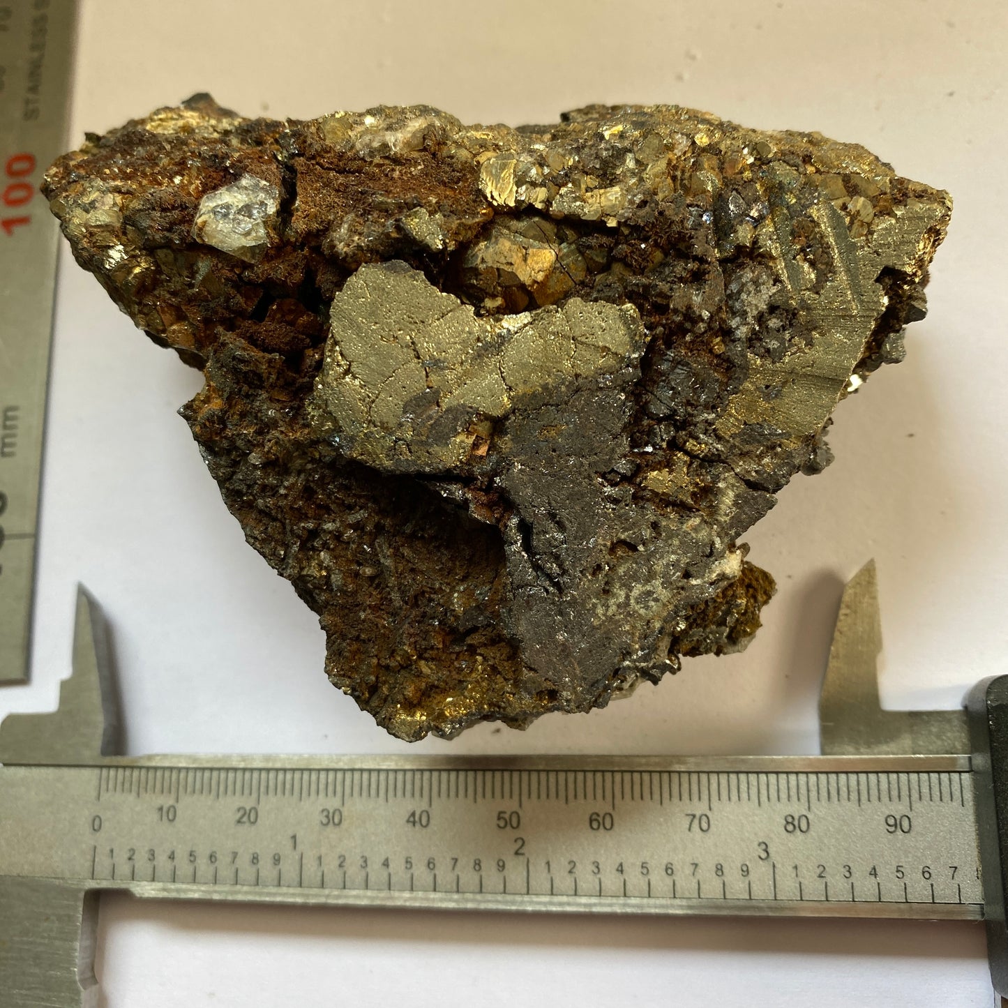 PYRITE/CALCITE/SPHALERITE ETC - CAVNIC MINE, ROMANIA 372g MF2167