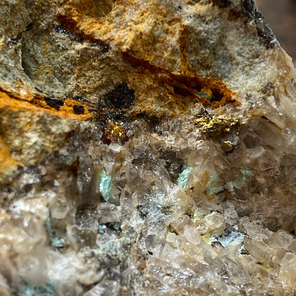 AURICHALCITE WITH QUARTZ/CHALCOPYRITE [ETC] - OJUELA MINE, MAPIMI, MEXICO 409g MF798