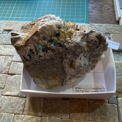 AURICHALCITE WITH QUARTZ/CHALCOPYRITE [ETC] - OJUELA MINE, MAPIMI, MEXICO 409g MF798