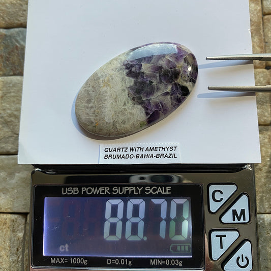 AMETHYST/QUARTZ NATURAL GEMSTONE : BRUMADO, BAHIA, BRAZIL  88.70Ct MFG4992