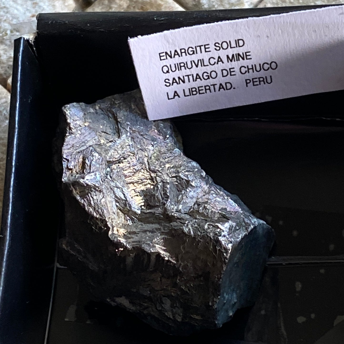 ENARGITE SOLID SPECIMEN. QUIRUVILCA MINE, SANTIAGO DE CHUCO, PERU 107g MF1469