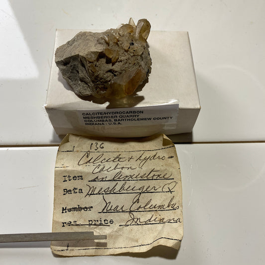 PIÈCE CLASSIQUE DE CALCITE/HYDROCARBURES DE L'INDIANA, ÉTATS-UNIS 36g MF742