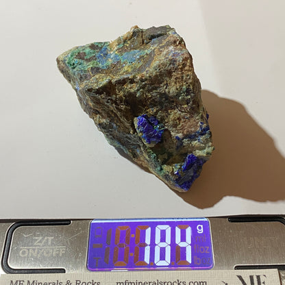 AZURITE/CHRYSOCOLLA/CHALCOPYRITE ETC : ANDRADAS MINE, BRAZIL 185g MF4697