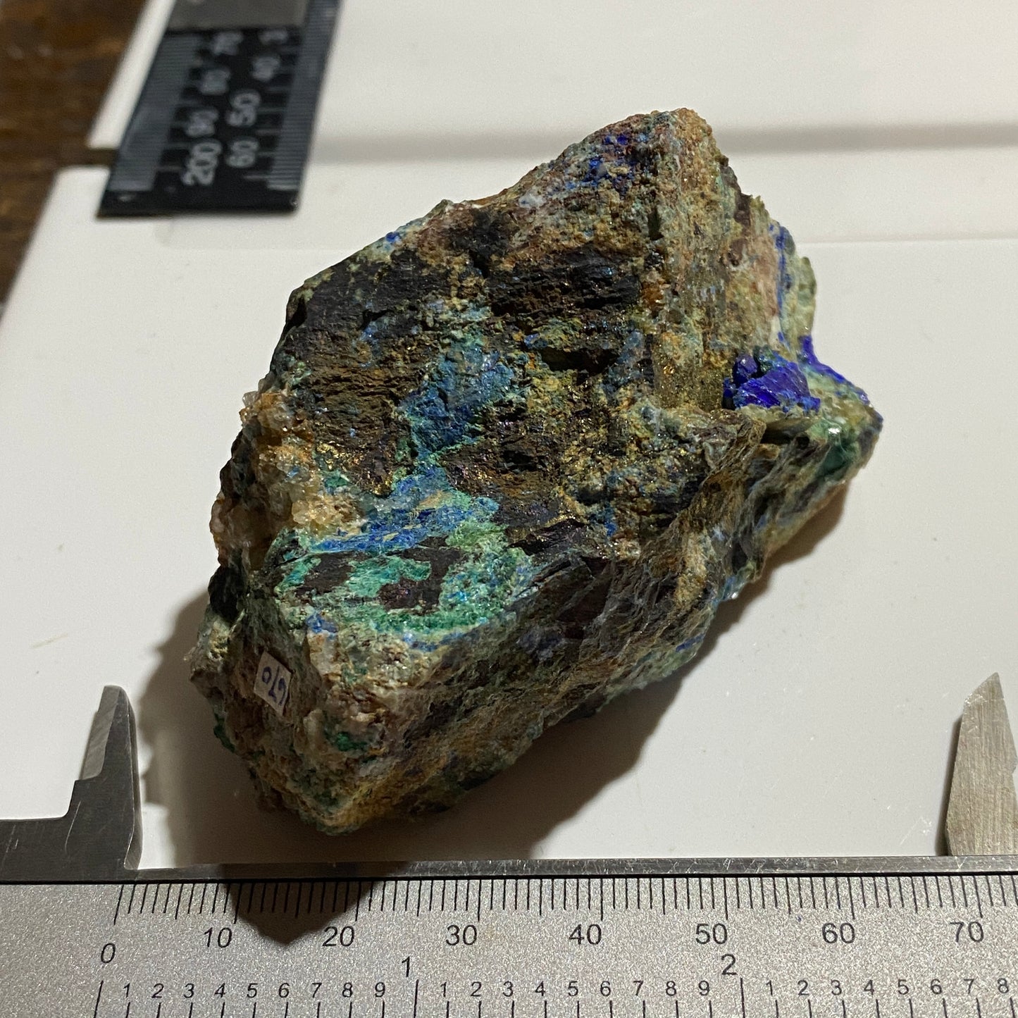 AZURITE/CHRYSOCOLLA/CHALCOPYRITE ETC : ANDRADAS MINE, BRAZIL 185g MF4697