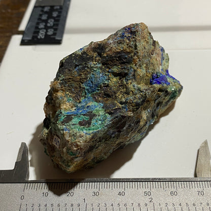 AZURITE/CHRYSOCOLLA/CHALCOPYRITE ETC : ANDRADAS MINE, BRAZIL 185g MF4697