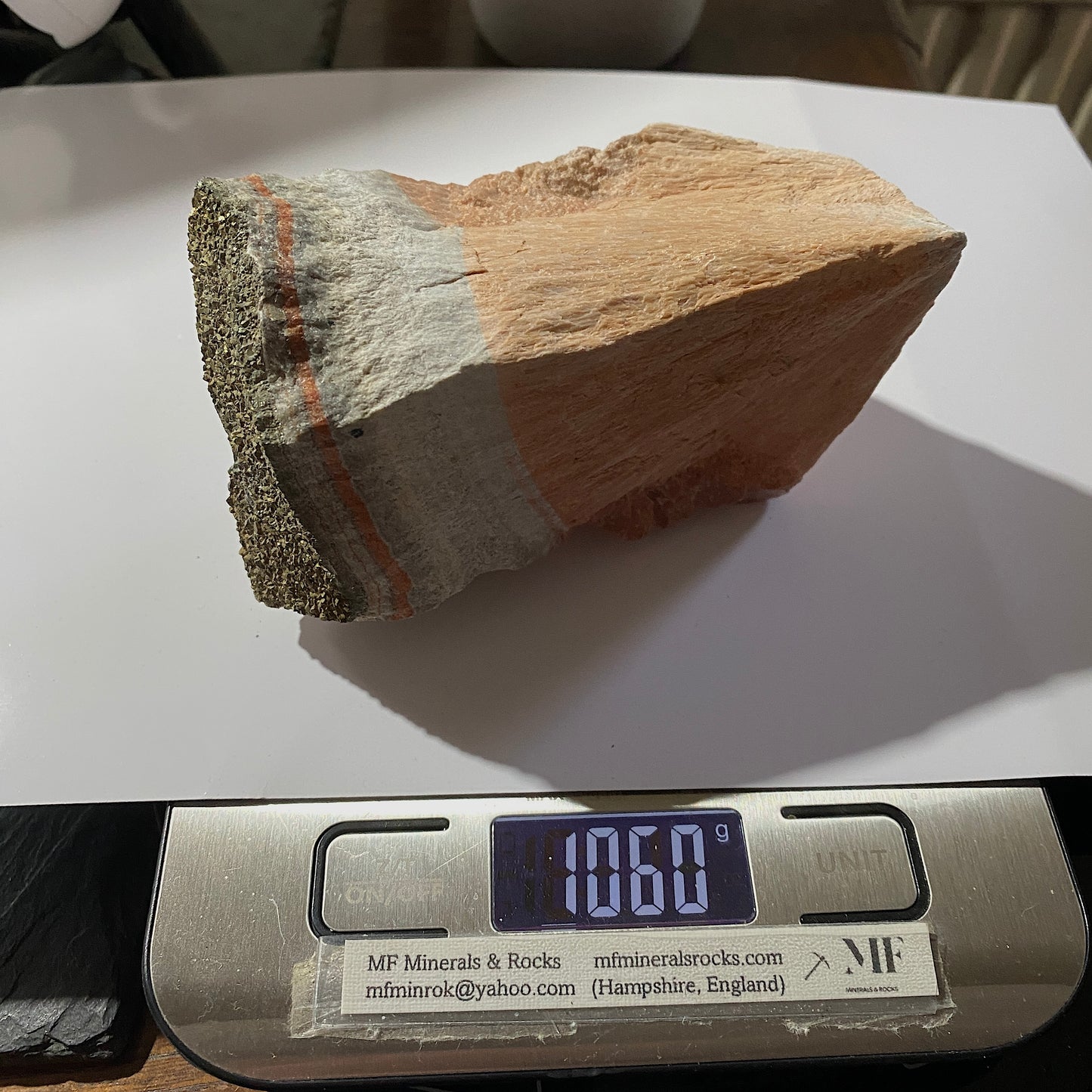 BARIUM-RICH CELESTINE WITH PYRITE SUBSTANTIAL 1057g MF705