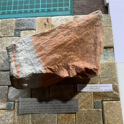 BARIUM-RICH CELESTINE WITH PYRITE SUBSTANTIAL 1057g MF705