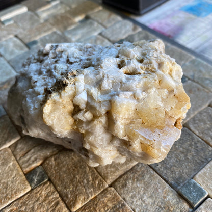 FLUORITE ON QUARTZ WITH MINOR CALCITE, WHEAL MARY ANN, CORNWALL 483g MF1471