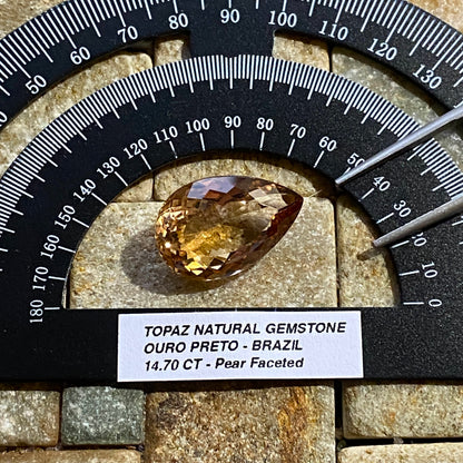TOPAZ NATURAL GEMSTONE : OUR0 PRETO, MINAS GERAIS, BRAZIL  14.65Ct  MFG4997