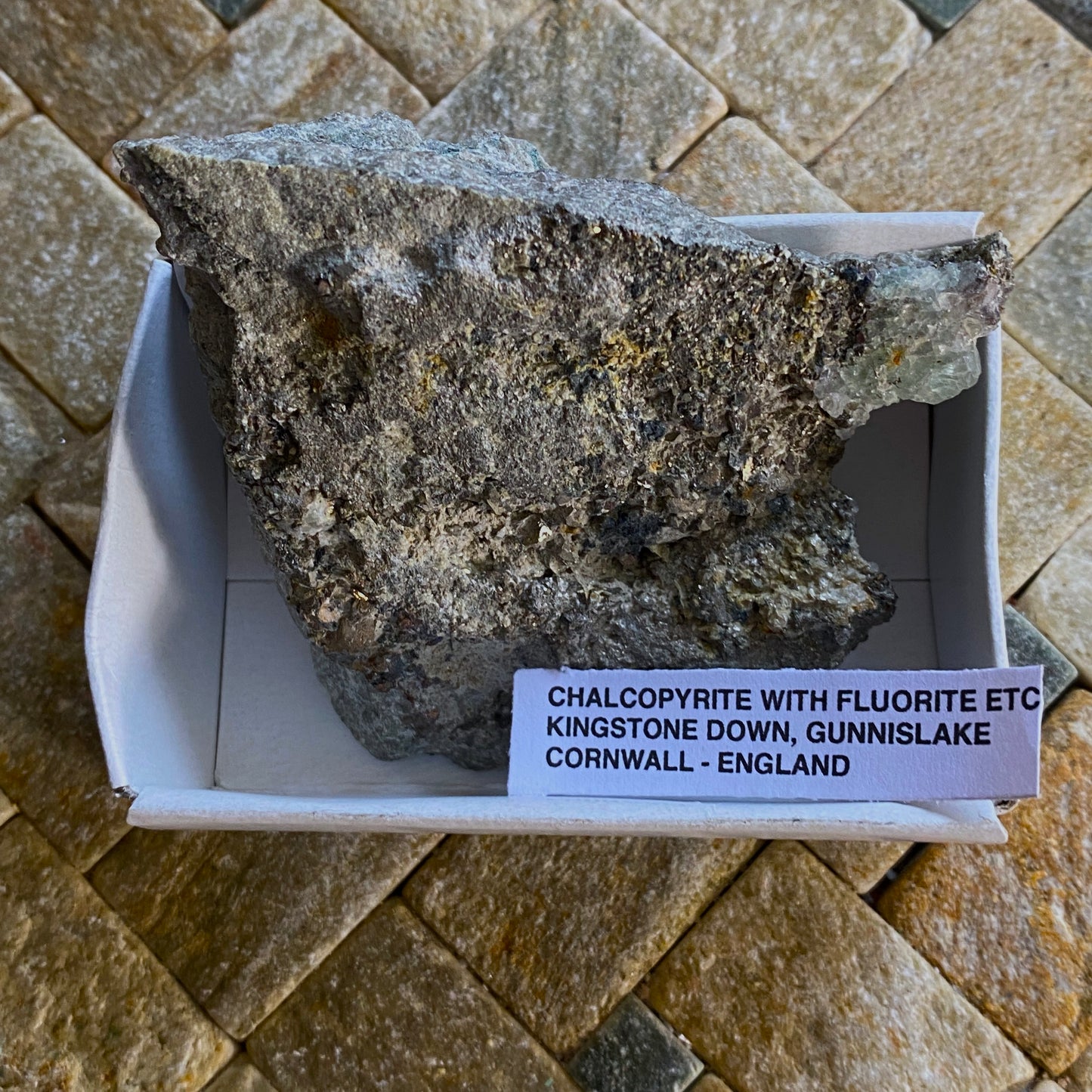 CHALCOPYRITE/FLUORITE ETC  - HINGSTON DOWN, GUNNISLAKE, CORNWALL 110g. MF17