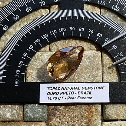 TOPAZ NATURAL GEMSTONE : OUR0 PRETO, MINAS GERAIS, BRAZIL  14.65Ct  MFG4997