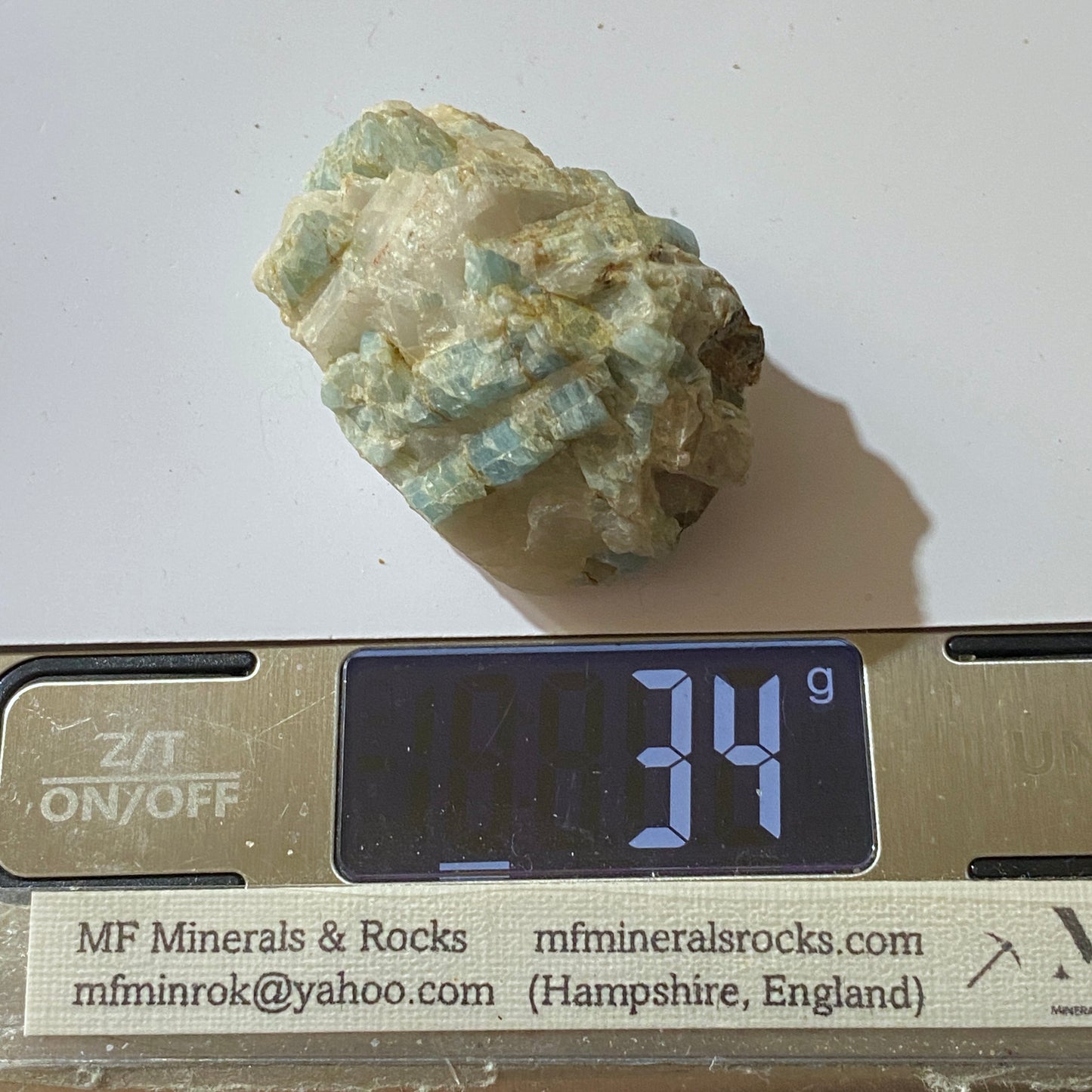 AQUAMARINE BERYL - SHENGUS, GILGIT-BALTISTAN, PAKISTAN  34g MF747