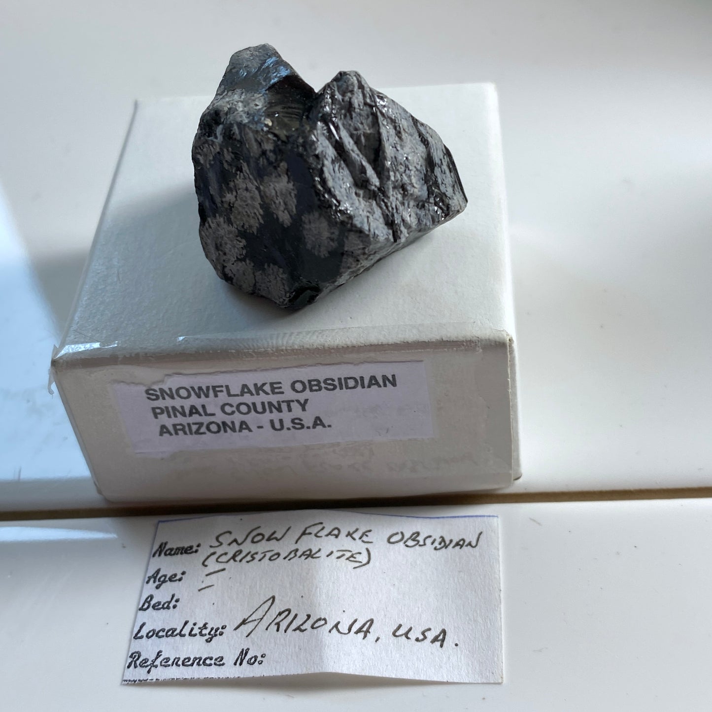 OBSIDIAN WITH CHRISTOBALITE [ SNOWFLAKE OBSIDIAN]  - ARIZONA, U.S.A. MF3661