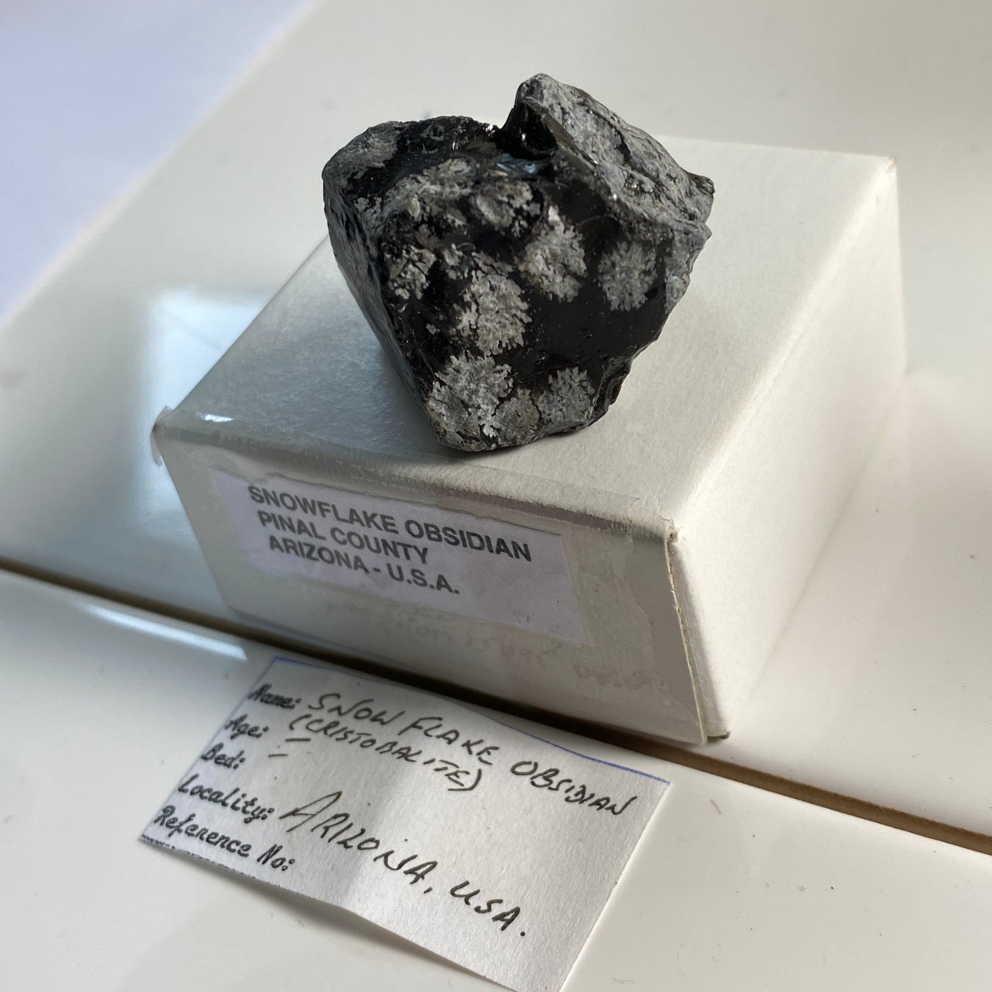 OBSIDIAN WITH CHRISTOBALITE [ SNOWFLAKE OBSIDIAN]  - ARIZONA, U.S.A. MF3661