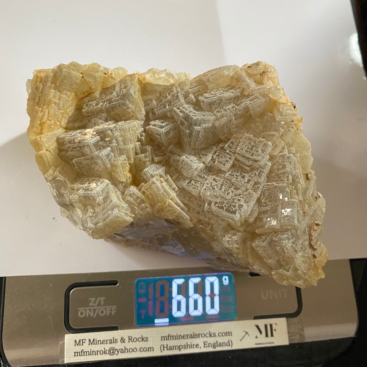 FLUORITE INTERGROWN CRYSTAL HABIT: CRICH QUARRY, DERBYSHIRE 660g MF4707